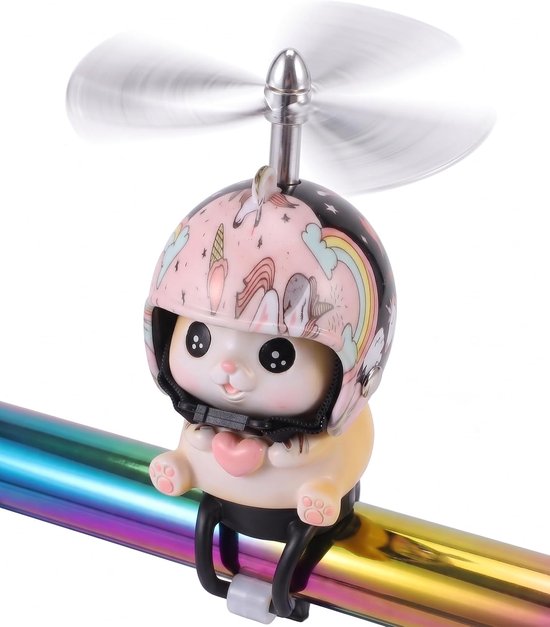 Fahrradklingel-zubehör In Katzenform Lenkerhalterung Aus Kunstharz In Katzenform Mit Propellerhelm Montierbar Für Mädchen Und Jungen Dekoration 1