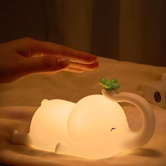 Elefanten-nachtlicht Für Kinder – Dimmbare Silikon-touch-nachttischlampe Mit Timer – Usb-aufladbar – Babygeschenk Für Jungen Und Mädchen