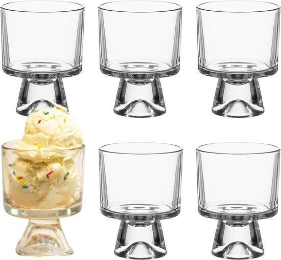 8oz Glas-trifle-schüssel-set 6-teilig Servierschüssel Mit Ständer Für Obst Dessert Salat Kleine Durchsichtige Dessertbecher Für Pudding Parfait