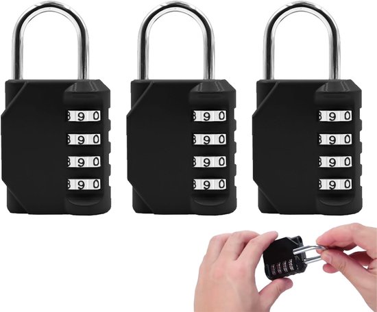 Dailygoods – 4-stelliges Zahlenschloss – Wetterfest – Kompakt – Für Fitnessstudio/spind – Werkzeugkasten – Hochwertige Zinklegierung – Schloss