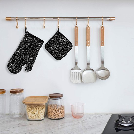 Hitzebeständige Ofenhandschuhe Und Platzdeckchen-set Zum Kochen Und Backen
