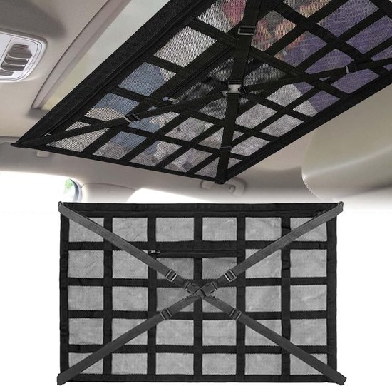 Dailygoods – Universelles Gepäcknetz – Doppellagiges Polyester – Verstellbare Kreuzgurte – 78 X 53 Cm – Max. 8 Kg – Gepäcknetz Fürs Auto