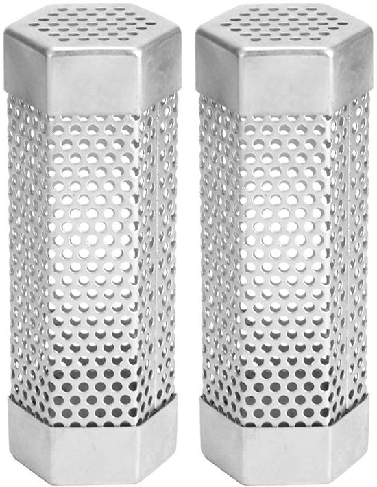 Dailygoods – Pellet-räucherrohr – 2er-pack – Kalt-/heißräucherrohr – 15 Cm – Edelstahl-räucherrohr – Für Alle Grills Geeignet – Silber