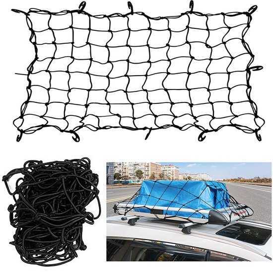 Dailygoods Gepäcknetz Fürs Auto Elastischer Ladungsstopper Einziehbar Und Verstellbar 120 X 90 Cm Verhindert Verrutschen Geeignet Für Suv Und Lkw