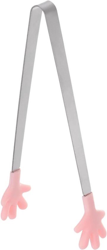 Mini-küchenzange – Kleine Küchenzange – Kochen, Servieren, Grillen – Handförmige Silikonspitze – 144 Cm Lang – Rosa