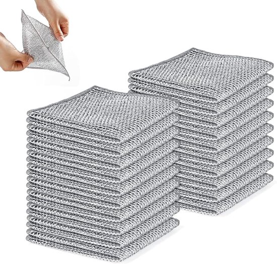 20 Stück Geschirrtücher 20 20 Cm Draht-geschirrtücher Stahldraht-geschirrtücher Geschirrtuch Reinigungstücher Fensterputztücher Reinigungstücher