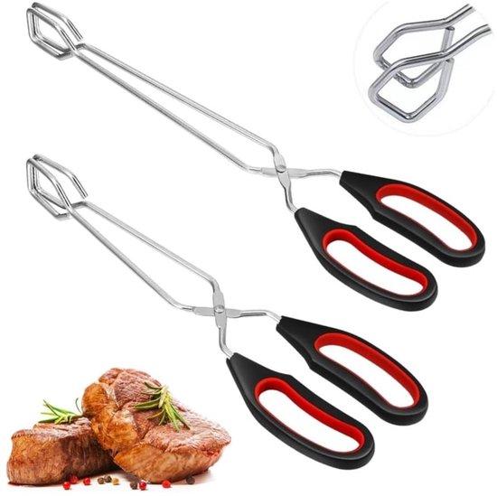 Allecto - Grillzange - Edelstahl - Ergonomisch Und Rutschfest - 2-teilig - Küchenzubehör - Geeignet Für Grill Und Grill - Edelstahl