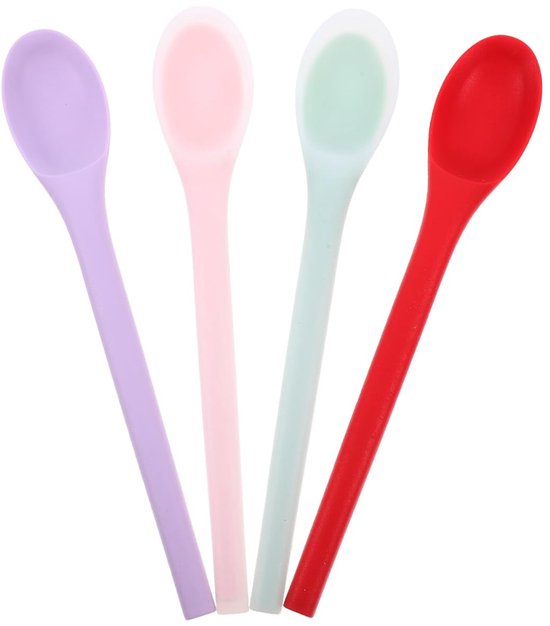 Dailygoods – Dessertlöffel-set, 4-teilig – Silikonlöffel – Antihaftbeschichtung – Küchenlöffel – Rühr- Und Servierlöffel – Elegante Farbe