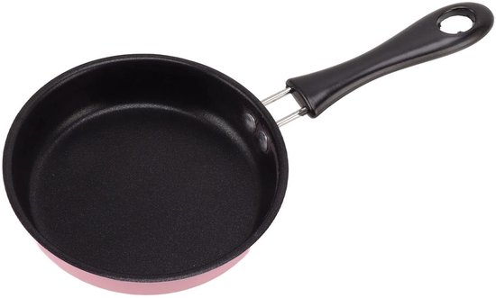Wisecoco Mini-bratpfanne - Runde Edelstahl-antihaftpfanne 12 Cm Für Eier Und Frühstück - Induktions- Und Gasherd (rosa)