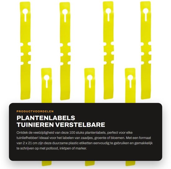 Dailygoods – Pflanzenetiketten, 100 Stück – Etiketten Mit Verstellbarem Schlitz – Pvc-kunststoff – Gartenetiketten – Wasserfest – 2 X 21 Cm