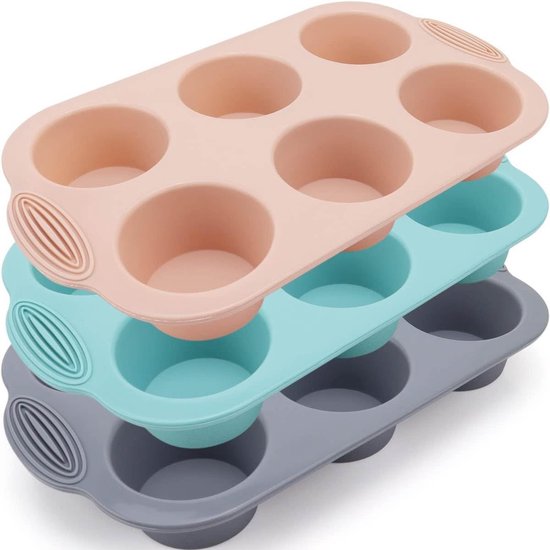 Dailygoods – Muffinformen, 3er-set – Silikon-muffinform – Antihaftbeschichtung – Für Cupcakes/brownies – Temperaturbeständig – Leicht