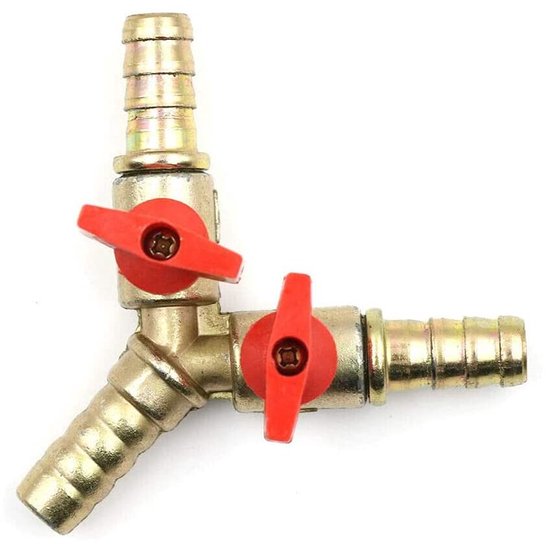 Cosensi – 3-wege-kugelhahn – Y-kugelhahn Mit Schlauchanschluss – Aus Messing – Für Wasser, Gas Und Öl – Ideal Für Garten Und Industrie – 8 Mm