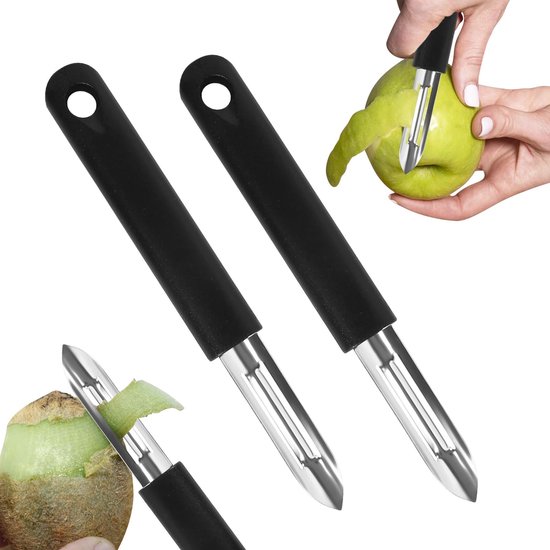 Dailygoods – Edelstahl-sparer – Multifunktionaler Gemüseschäler – Kartoffelschäler – Rutschfester Griff – 2-teilig – Ergonomisches Design