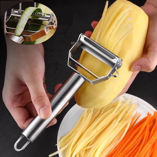 Gemüseschäler Aus Edelstahl – Doppelkopf-melonenhobel – Multifunktionaler Obst- Und Gemüseschäler