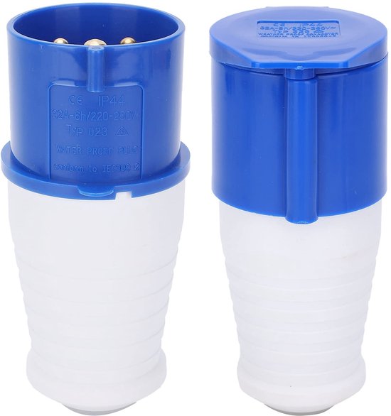 Allecto 2 Stück 3-loch-steckverbinder Wasserdicht 32 A 220 250 V Elektrischer Stanzverbinder Sicher Und Langlebig Geeignet Für Maschinen Stecker