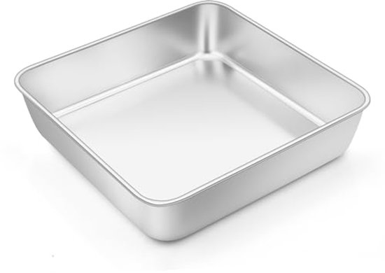 Quadratische Backform Aus Edelstahl, 20 X 20 Cm – Langlebig Und Spülmaschinenfest