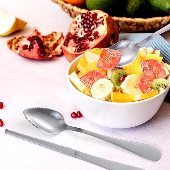 3-teiliges Grapefruit-set Aus Edelstahl Mit Serretete-löffeln Und Messer – Perfekt Für Zitrusfrüchte