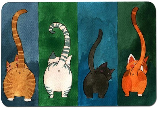Shopcentral – Fußmatte „willkommen“ – Katzenmotiv – Rutschfest – 40 X 60 Cm