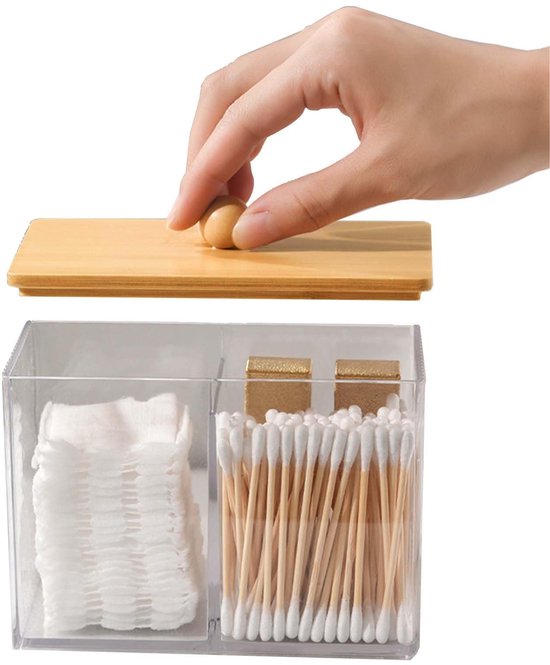 Cosensi Transparenter Badezimmer-organizer Multifunktionale Aufbewahrungsbox Kompakt Und Stilvoll Platzsparend Ideal Für Wattestäbchen Perfekt
