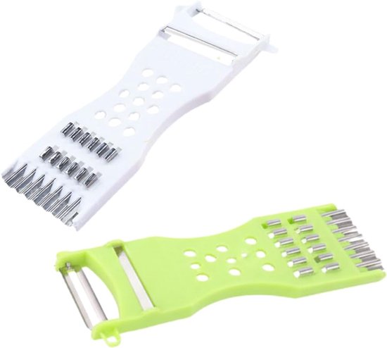 Gemüseauffrischer, 2-teilig – Küchenreibe, Schäler Und Messer – Schnelles Gemüseschneiden – 6-in-1-multifunktionsgerät – 19 X 9 X 2 Cm