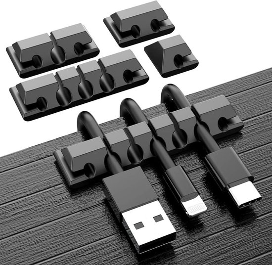 Dailygoody – Kabelclips – Kabelorganizer – Selbstklebend – Silikon – Usb-kabelhalter – Für Zuhause Und Büro – 5 Stück
