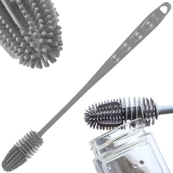 Multifunktionale Silikon-flaschenbürste Mit Langem Griff Für Karaffen Und Gläser