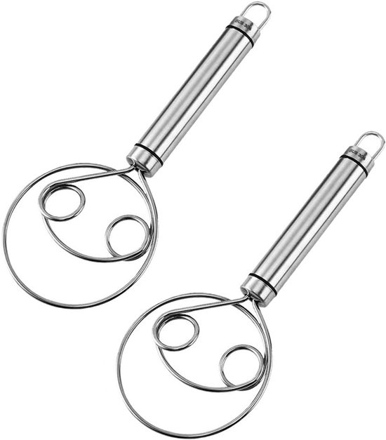 Doppelrührbesen Für Brotteig – Teigkneter – Edelstahl – 21,5 X 8,5 Cm