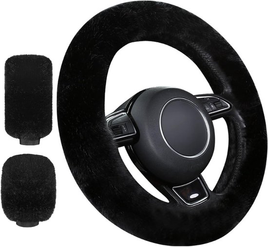 Flauschiger Plüsch-lenkradbezug Fürs Auto – Universal, Weich Und Rutschfest Für Den Winter – 38 Cm