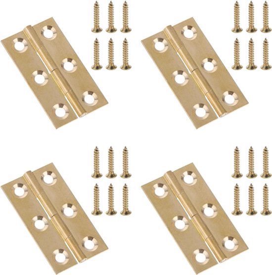 Klappbare Messingscharniere, 50 X 30 Mm, Goldene Türscharniere Mit Schrauben, Klavierband, Kleines Scharnier, Klappstange.