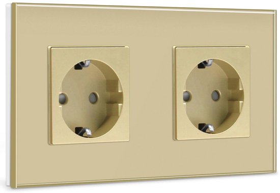 Doppelte Schuko-steckdose Mit Kristallglasplatte – Unterputzsteckdose 16 Ampere, Eu-standard
