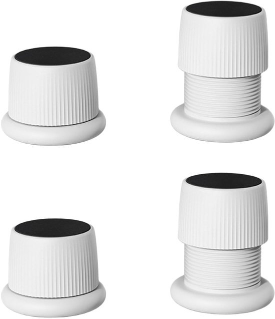 Dailygoods – Bettfüße, 4-teilig, Verstellbar – Rutschfest – Möbelfüße, 4 Cm Hoch – Für Schlafsofas/tische – Stoßfest – Leicht