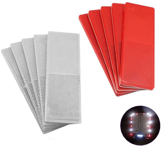 Dailygoods Reflektoren 10er-set Selbstklebend Hohe Sichtbarkeit Sicherheit Sechseckige Wabenstruktur Erhöhte Sicherheit Sicherheitsreflektoren