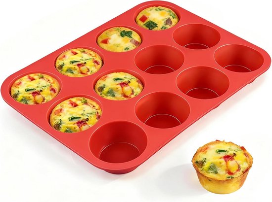 Flexibles 12-teiliges Silikon-muffinblech, Antihaftbeschichtet, Geeignet Für Cupcakes Und Muffins