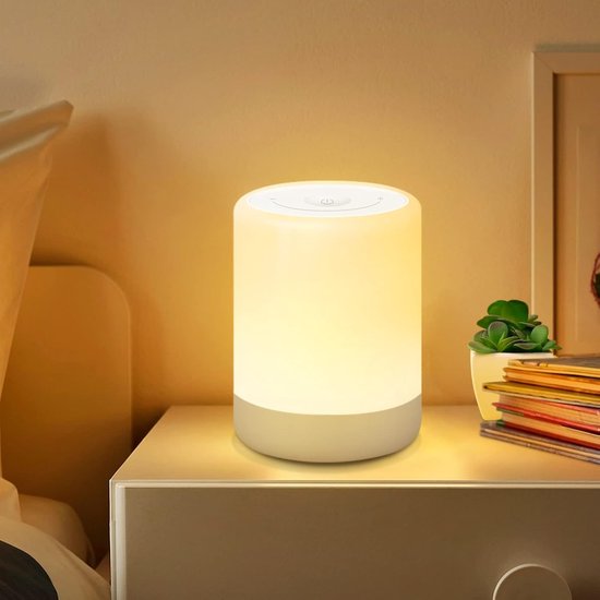 Dimmbares Led-nachtlicht Mit Warmem Und Rgb-licht – Usb-wiederaufladbare Touch-nachttischlampe Für Kinder Und Erwachsene