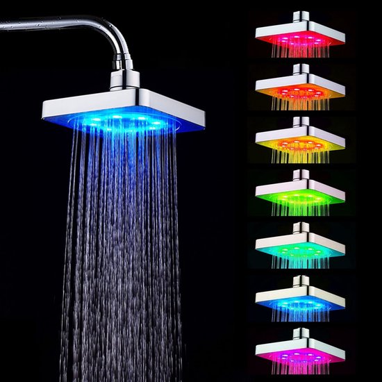 Dailygoody - Hochdruck-duschkopf - Led-farbwechsel - Romantisches Erlebnis - Mehrfarbig - Wasserfallfunktion - Geeignet Für Badezimmer Und Hotel -