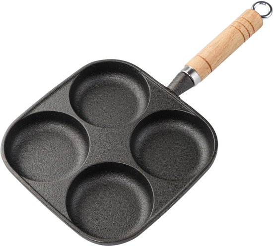 Vielseitige Gusseisenpfanne Mit Vier Fächern Für Frühstück Und Mehr