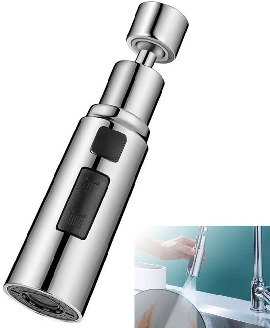 Dailygoods Hochwertige Wasserhahnverlängerung Wasserhahnmontage Wassersparender Wasserhahn 3 Modi 360 Drehbar Geeignet Für Küche Und Bad