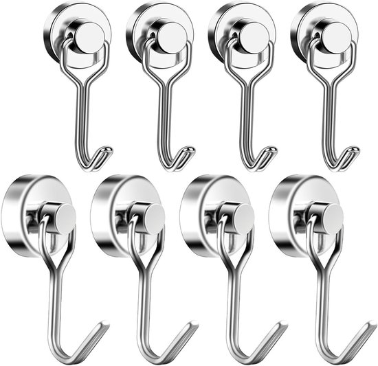 Extra Starke Magnethaken，8 Stück，multifunktionale Haken Für Schlüssel，handtücher Und Küchenutensilien，ideal Für Die Küche