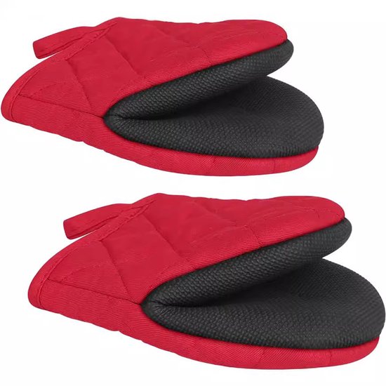 Paar Küchenhandschuhe 20 X 14 5 Cm Hitzebeständige Backhandschuhe Bis 260 C Rutschfeste Gummi Und Baumwollhandschuhe Für Küche Bäckerei Backofen