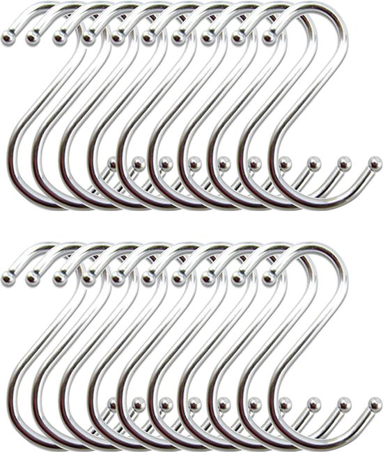 20 Stück Edelstahl-s-haken Für Die Küche Zum Aufhängen Von Töpfen, Pfannen Und Pflanzen – Robuste, S-förmige Metallhaken