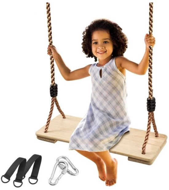 Korrosionsbeständiger Schaukelstuhl Aus Holz Mit Edelstahlkarabiner Und Hanfseil Für Erwachsene Und Kinder Holzschaukelsitz Für Den Innen Und