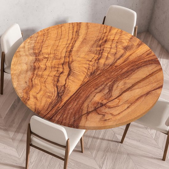 Runde Tischdecke 150 Cm Lang Mit Elastischen Rändern 3d Wasserabweisend Fleckenabweisend Und Waschbar Geeignet Für Den Garten Passend Für Tische 140