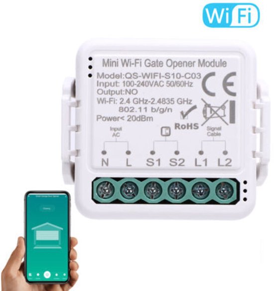 Tuya Smart Wi-fi Garagentor-öffnungsmodul - Qs Wifi S10 C03