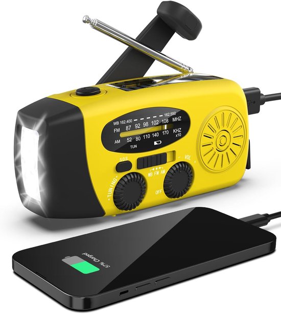 Notradio Kurbelradio 2000 Mah Akku-radio Für Notfälle Notfallset Kurbelbetrieb Solar Taschenlampe Powerbank Batteriebetriebenes Notradio Camping