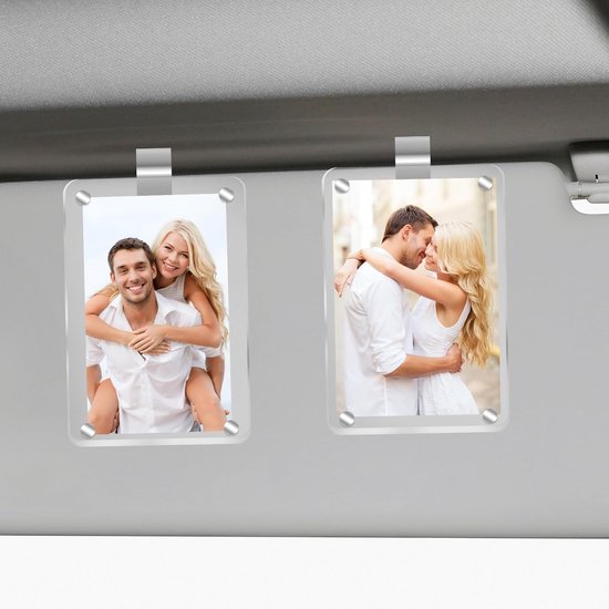 2-teiliger Auto-fotorahmen Magnetischer Acryl-fotorahmen Personalisierbar Autozubehör Auto-fotorahmen Mit Sonnenblendenclip Geeignet Zum Von Oder