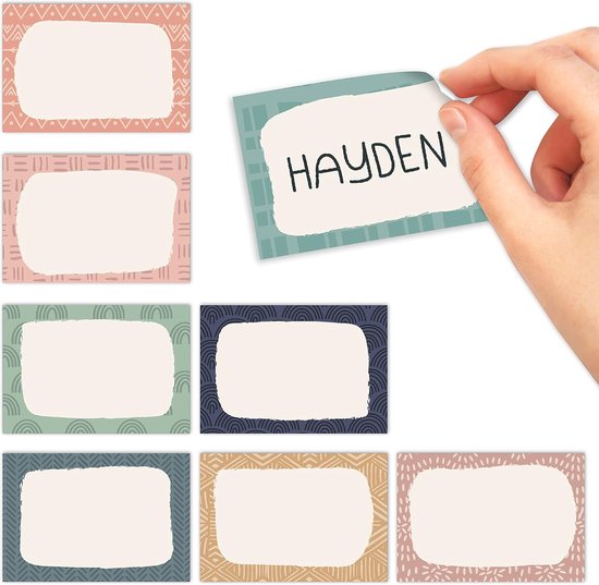 Beschreibbare Etiketten, Selbstklebende Namensaufkleber, Namensetiketten, Namensaufkleber, Schulbuchaufkleber, Beschreibbare Etiketten, Etiketten, Farbige Etiketten