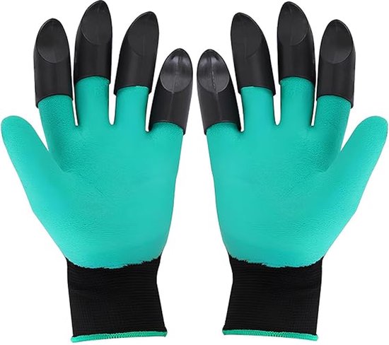 Gartenhandschuhe Mit Krallen – 1 Paar – Einheitsgröße (blaugrün) – Für Schnelles Graben – Wasserdicht – Auslaufsicher