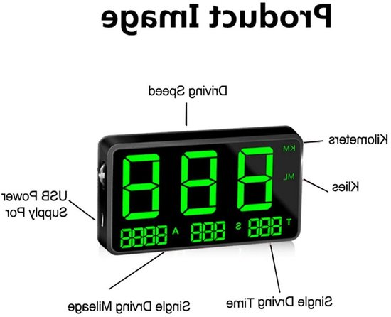 Gps-head-up-display Mit 5,5-zoll-hd-bildschirm, Digitalem Tachometer Und Geschwindigkeitswarnung
