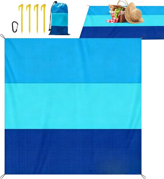 Wasserdichte Stranddecke – Sandfreie Picknickdecke – Entspannen Im Freien – Reißfestes Polyester – 210 X 200 Cm – Einfarbig