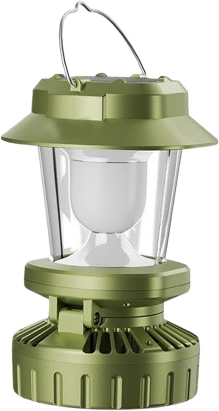 Campinglampe Mit Ventilator – Außenbeleuchtung – Camping Und Wandern – Solaraufladbar – 12,5 X 12,5 X 19 Cm